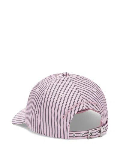 Ganni Printed Nylon Cap In Pink