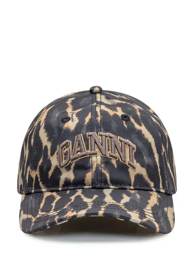 Ganni Printed Nylon Cap In Multi
