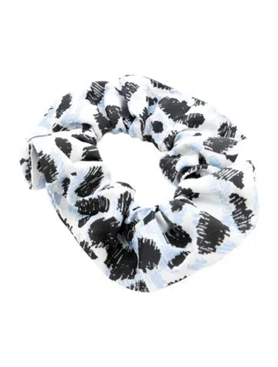 Pre-owned Ganni Printed Organic Snuchie In Blue