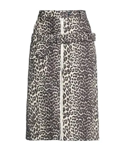 Ganni Printed Pencil Skirt In Black
