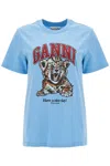 Ganni Basic Jersey Tiger Relaxed T-shirt In Multi