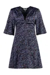 Ganni Printed Satin Dress