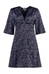 Ganni Printed Satin Dress