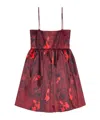 Ganni Floral Satin Minidress In Red