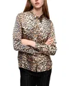 Ganni Leopard Print Canvas Overshirt In Leopard