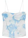 Ganni Printed Satin Slip Top