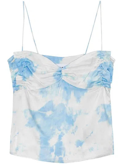 Ganni Printed Satin Slip Top