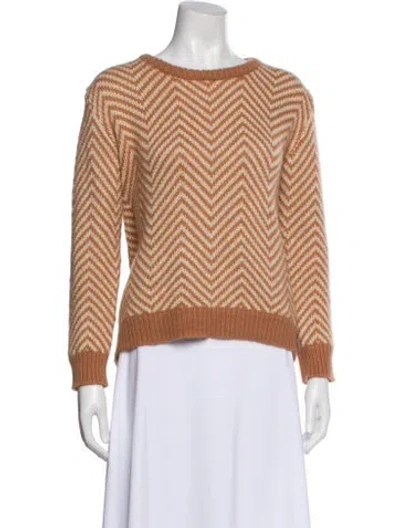 Pre-owned Ganni Printed Scoop Neck Sweater In Multi