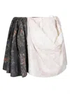 Ganni Printed Stretch Cotton Draped Mini Skirt In Multi