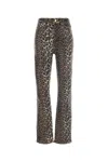 Ganni Printed Stretch Cotton Pant In Animal Print