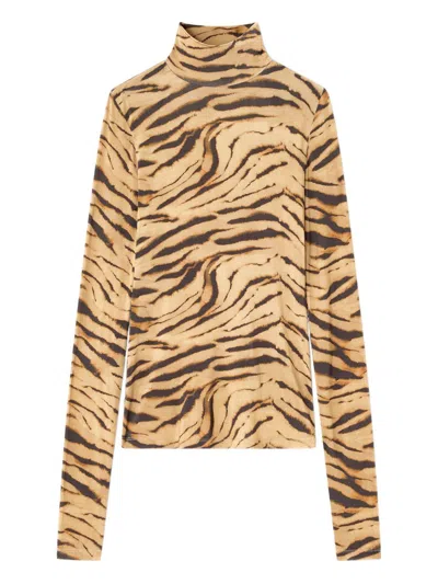 GANNI GANNI PRINTED STRETCH VISCOSE TOP