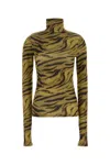 Ganni Printed Stretch Viscose Top In Multi