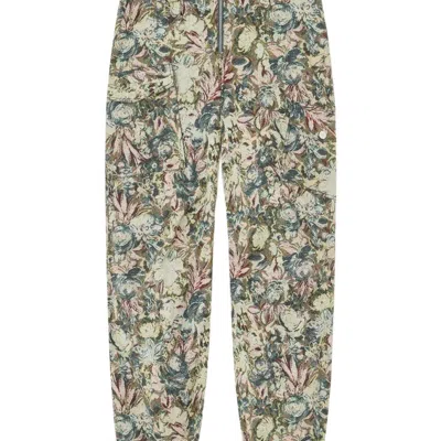 Ganni Printed Stretched Cotton Pants In Multi
