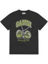 Ganni Printed T-shirt In Schwarz