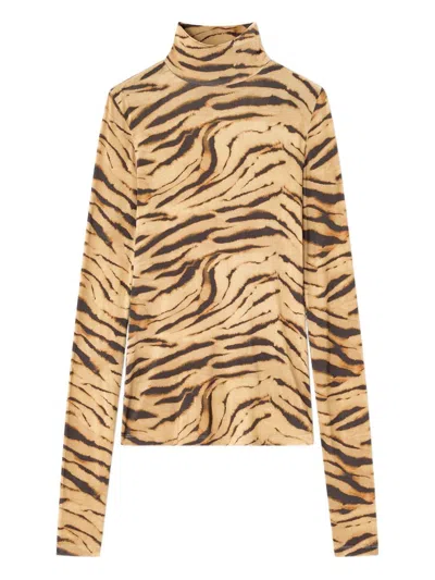 GANNI GANNI PRINTED TURTLE-NECK SWEATER
