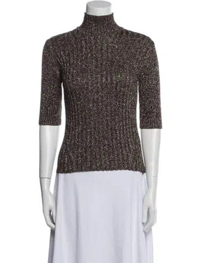 Pre-owned Ganni Printed Turtleneck Top W/ Tags