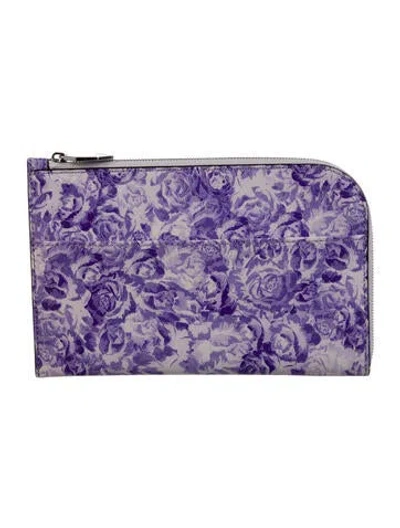 Pre-owned Ganni Printed Wallet In Purple