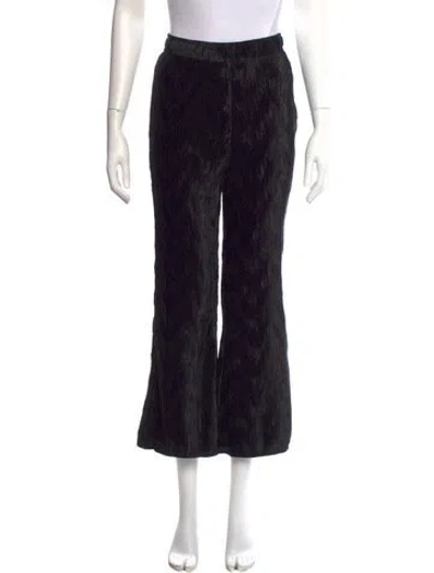 Pre-owned Ganni Printed Wide Leg Pants In Black