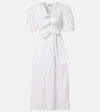Ganni Knotted Midi Dress In White