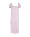 Ganni Broderie Anglaise Cotton-poplin Midi Dress In Pink