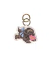 Ganni Women Keychain With Puppy In Brown