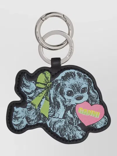 Ganni Puppy Charm Keyring Heart Detail Dog