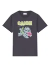 Ganni Puppy Dog-print Graphic T-shirt In Black
