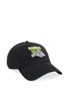 Ganni Women Puppy Organic Cotton Baseball Cap In Black