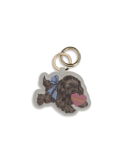 Ganni Puppy Keyring In Brown