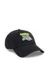 Ganni Women Puppy Organic Cotton Baseball Cap In Black