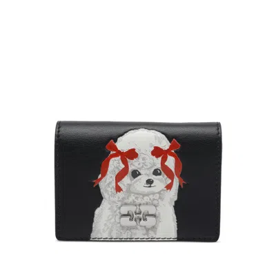 Ganni Puppy Print Clip Clutch Bag In Multi