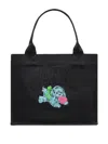 Ganni Puppy-print Tote Bag In Black