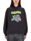 Ganni Isoli Oversized Phantom Sweatshirt In Black
