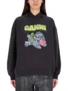 Ganni Isoli Oversized Phantom Sweatshirt In Black