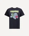 Ganni Organic Cotton T-shirt Featuring Dog Graphic In Black