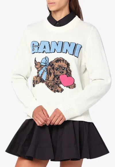 GANNI PUPPY WOOL-BLEND SWEATER