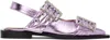 Ganni Women's Metallic Feminine Buckle Ballerinas Sneaker In 476 Pink Lavender