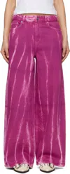 GANNI PURPLE OVERDYED HEAVY DENIM MARRI JEANS