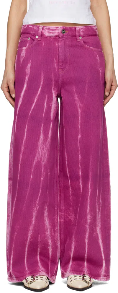 GANNI PURPLE OVERDYED HEAVY DENIM MARRI JEANS