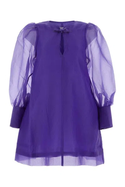 Ganni Purple Polyester Mini Dress