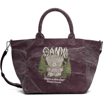 Ganni Purple Small Easy Shopper Tote In 431 Port Royale