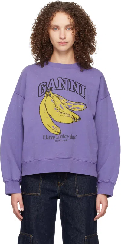 Ganni パープル ヴィンテージ ウォッシュ スウェットシャツ In Purple