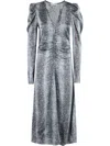 Ganni Python-print Dress In Blue