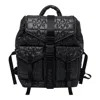 Ganni Quilted Backpack With Buckle Closure And Adjustable Straps In Black