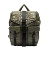 Ganni Nylon Backpack Quilt Pattern Top Handle In Green