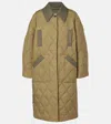 Ganni Single-breasted Quilted Jacket In Green
