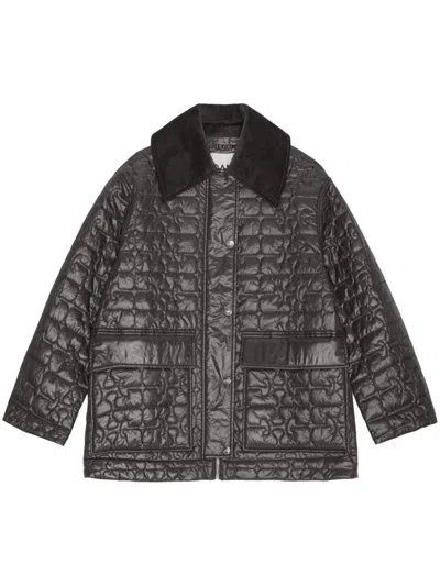 Ganni Gesteppte Jacke In Grau