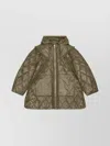 Ganni Quilted Jacket With Hood And Pockets
