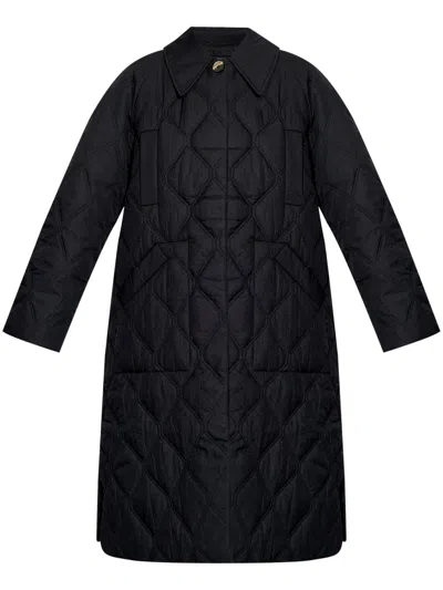 GANNI QUILTED MIDI COAT