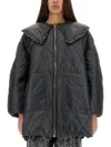 Ganni Womens Black Sand Shiny Quilted Recycled-nylon Jacket In Black